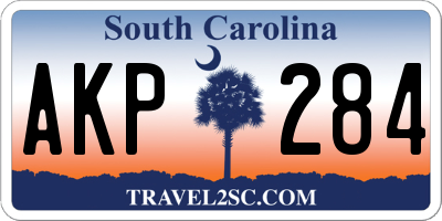 SC license plate AKP284