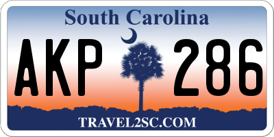 SC license plate AKP286