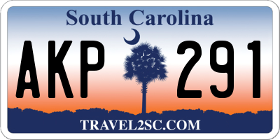 SC license plate AKP291