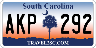 SC license plate AKP292