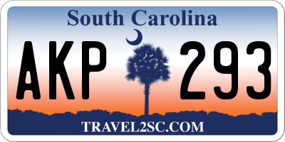 SC license plate AKP293