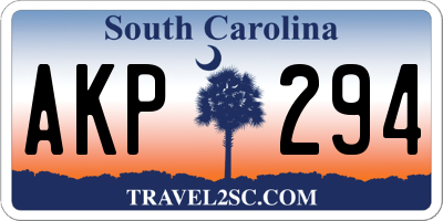SC license plate AKP294