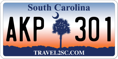 SC license plate AKP301