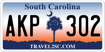SC license plate AKP302