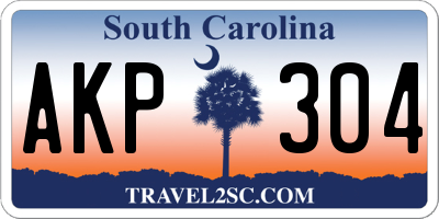 SC license plate AKP304