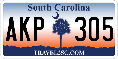 SC license plate AKP305