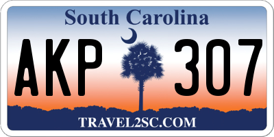 SC license plate AKP307