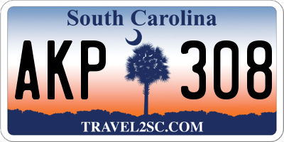 SC license plate AKP308