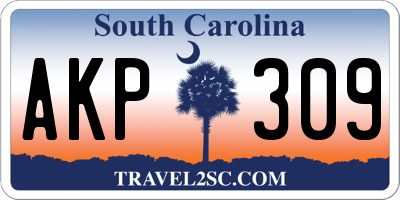 SC license plate AKP309