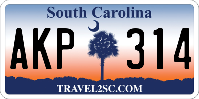 SC license plate AKP314