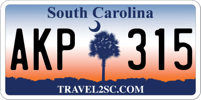 SC license plate AKP315