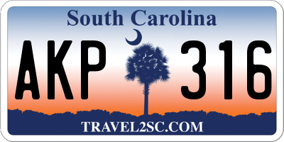SC license plate AKP316