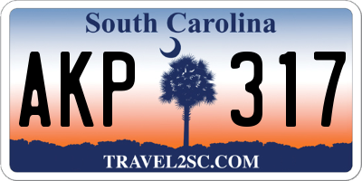 SC license plate AKP317