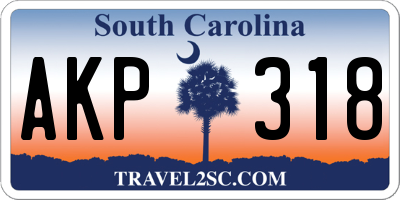 SC license plate AKP318