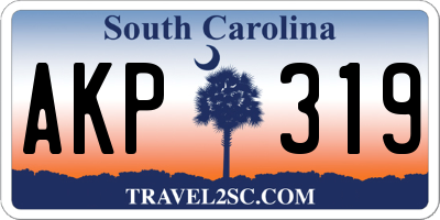 SC license plate AKP319