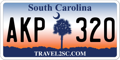 SC license plate AKP320
