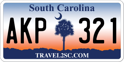 SC license plate AKP321