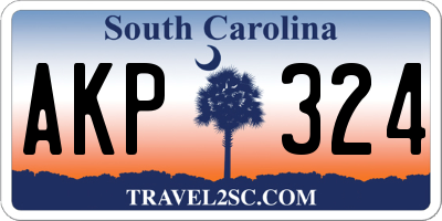 SC license plate AKP324