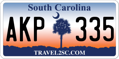 SC license plate AKP335