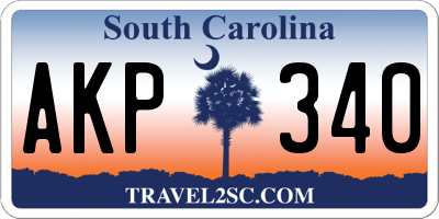 SC license plate AKP340