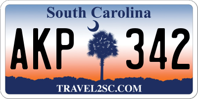 SC license plate AKP342