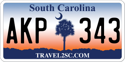 SC license plate AKP343