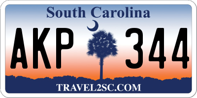 SC license plate AKP344