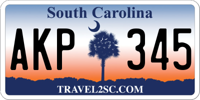 SC license plate AKP345