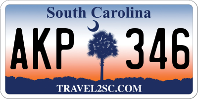 SC license plate AKP346
