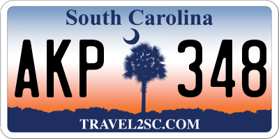 SC license plate AKP348