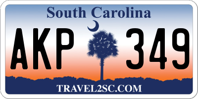 SC license plate AKP349