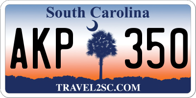 SC license plate AKP350