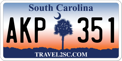 SC license plate AKP351