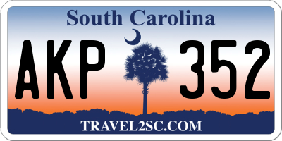 SC license plate AKP352