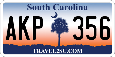 SC license plate AKP356