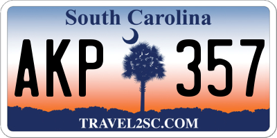 SC license plate AKP357