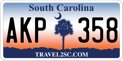 SC license plate AKP358