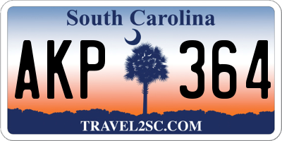 SC license plate AKP364