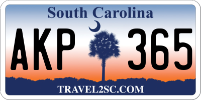 SC license plate AKP365