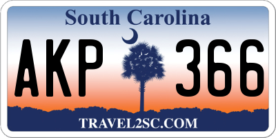 SC license plate AKP366