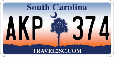 SC license plate AKP374