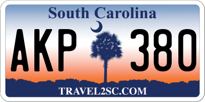 SC license plate AKP380