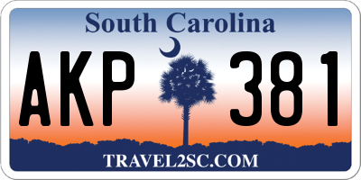SC license plate AKP381