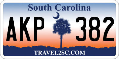 SC license plate AKP382