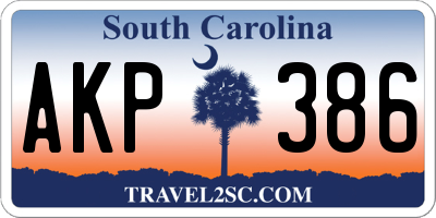 SC license plate AKP386