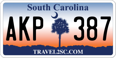 SC license plate AKP387