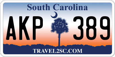 SC license plate AKP389
