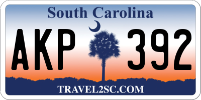 SC license plate AKP392