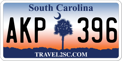 SC license plate AKP396