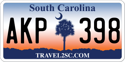 SC license plate AKP398